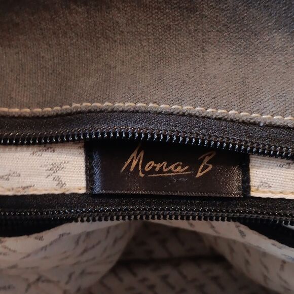 Mona B Messenger Bag. Rustic. Canvas. Leather - Picture 6 of 9